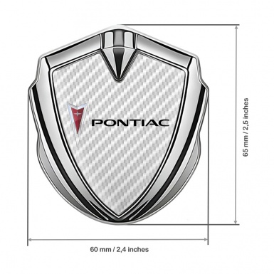 Pontiac Emblem Badge Self Adhesive Silver White Carbon Classic Logo Motif