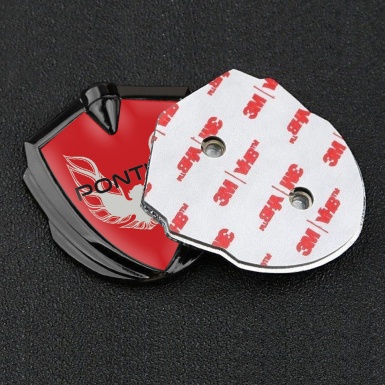 Pontiac Firebird Emblem Silicon Badge Graphite Red Print Solid Grey Logo