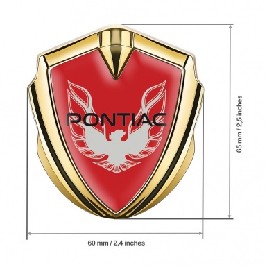Pontiac Firebird Emblem Silicon Badge Gold Red Print Solid Grey Logo