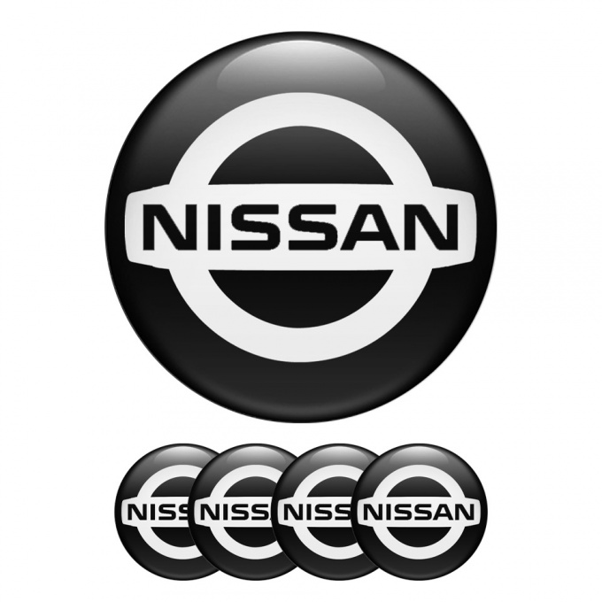 Nissan Silicone Stickers for Wheel Center Cap Black White