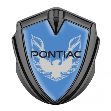 Pontiac Firebird Badge Self Adhesive Graphite Blue Print Solid Grey Logo