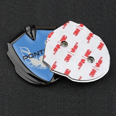 Pontiac Firebird Badge Self Adhesive Graphite Blue Print Solid Grey Logo