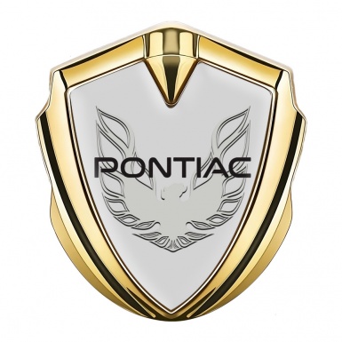 Pontiac Firebird Emblem Fender Badge Gold Grey Solid Logo Design