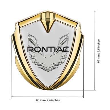 Pontiac Firebird Emblem Fender Badge Gold Grey Solid Logo Design