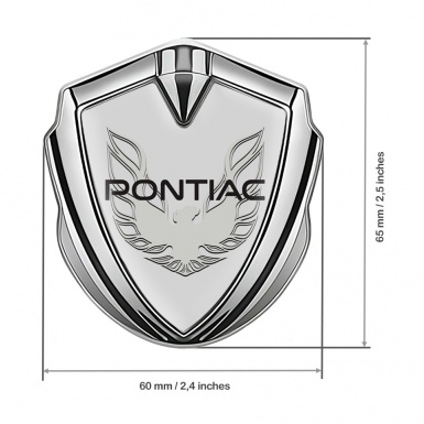 Pontiac Firebird Emblem Fender Badge Silver Grey Solid Logo Design