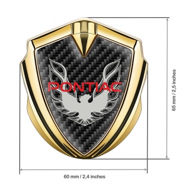 Pontiac Firebird Fender Emblem Badge Gold Black Carbon Grey Logo