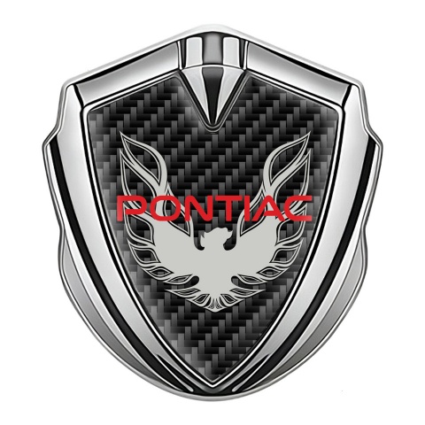 Pontiac Firebird Fender Emblem Badge Silver Black Carbon Grey Logo