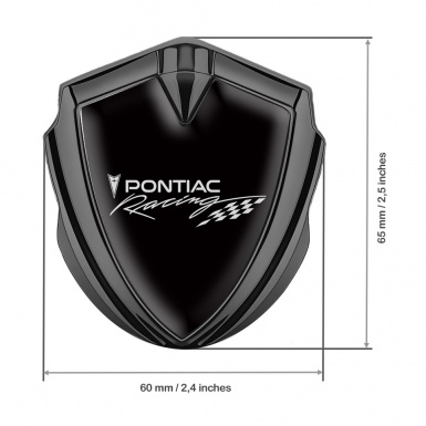 Pontiac Emblem Trunk Badge Graphite Black Base Racing Logo Edition