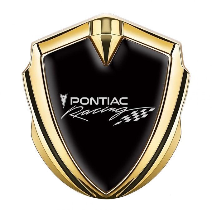 Pontiac Emblem Trunk Badge Gold Black Base Racing Logo Edition