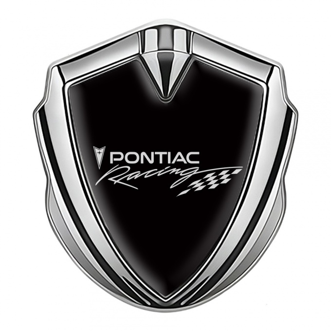 Pontiac Emblem Trunk Badge Silver Black Base Racing Logo Edition