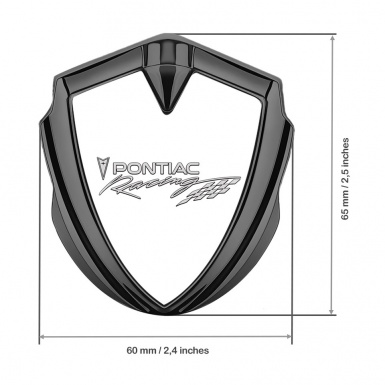 Pontiac Emblem Self Adhesive Graphite White Base Racing Logo Edition