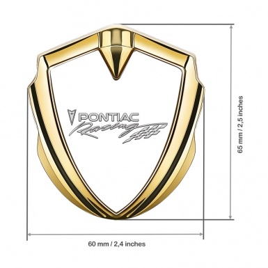 Pontiac Emblem Self Adhesive Gold White Base Racing Logo Edition