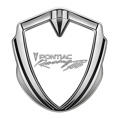 Pontiac Emblem Self Adhesive Silver White Base Racing Logo Edition