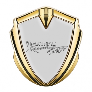 Pontiac Bodyside Domed Emblem Gold Moon Grey Racing Logo Edition