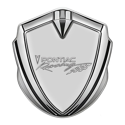 Pontiac Bodyside Domed Emblem Silver Moon Grey Racing Logo Edition