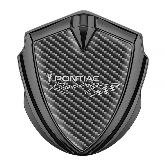 Pontiac Emblem Metal Badge Graphite Black Carbon Racing Logo Edition