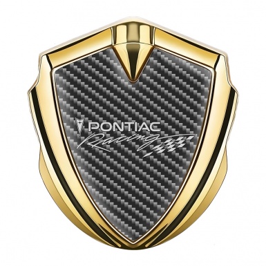 Pontiac Emblem Metal Badge Gold Black Carbon Racing Logo Edition