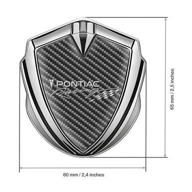 Pontiac Emblem Metal Badge Silver Black Carbon Racing Logo Edition