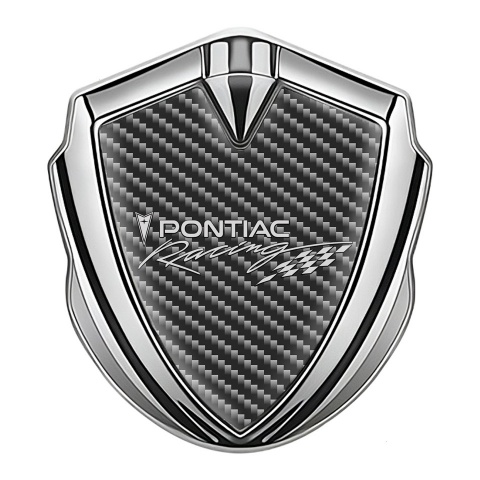 Pontiac Emblem Metal Badge Silver Black Carbon Racing Logo Edition