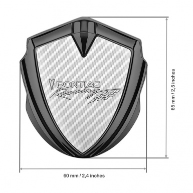 Pontiac 3d Emblem Badge Graphite White Carbon Racing Logo Edition