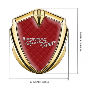 Pontiac Silicon Emblem Badge Gold Red Carbon Racing Logo Edition