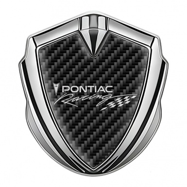 Pontiac Emblem Car Badge Silver Carbon Fiber Racing Logo Edition