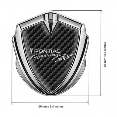Pontiac Emblem Car Badge Silver Carbon Fiber Racing Logo Edition