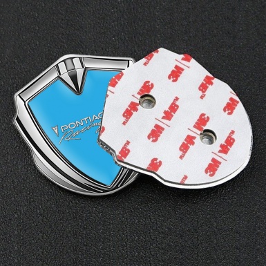 Pontiac Emblem Silicon Badge Silver Blue Base Racing Logo Edition
