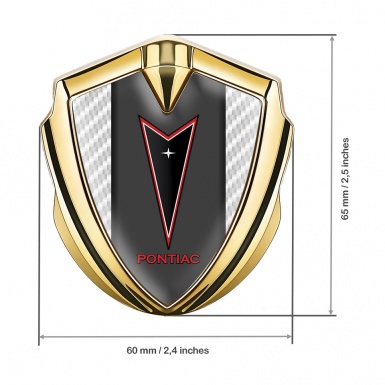 Pontiac Badge Self Adhesive Gold White Carbon Red Outline Logo