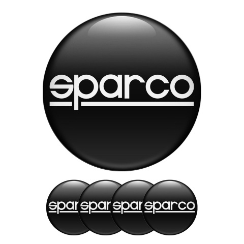 Sparco Silicone Stickers Wheel Center Cap Black