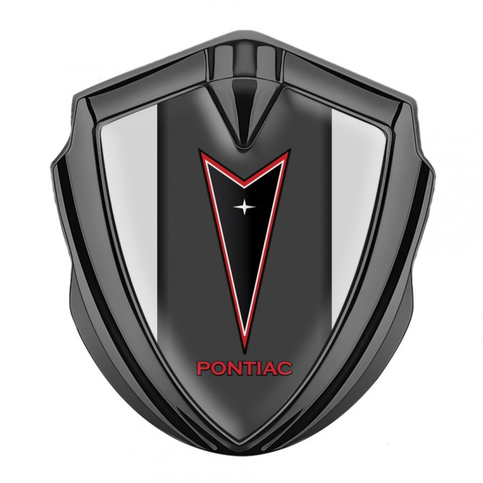 Pontiac Emblem Self Adhesive Graphite Moon Grey Red Outline Logo