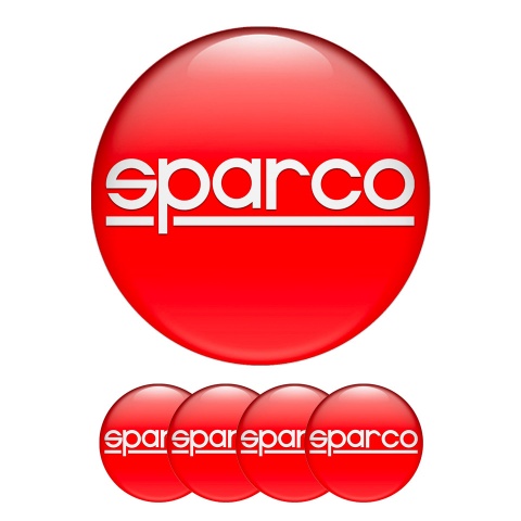 Sparco Silicone Stickers Wheel Center Cap Red