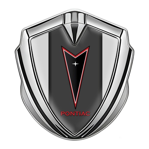 Pontiac Emblem Self Adhesive Silver Moon Grey Red Outline Logo