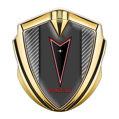 Pontiac Emblem Ornament Badge Gold Light Carbon Red Outline Edition