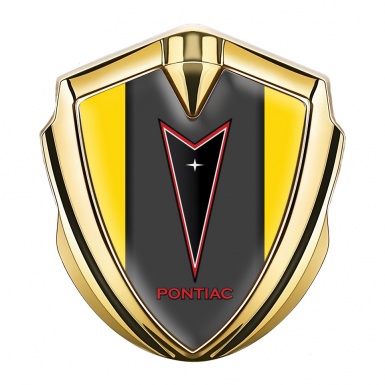 Pontiac Bodyside Domed Emblem Gold Yellow Frame Red Outline Edition