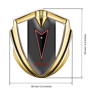 Pontiac Silicon Emblem Badge Gold White Frame Red Outline Edition