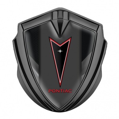 Pontiac Emblem Fender Badge Graphite Light Dark Hex Red Outline Logo