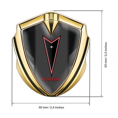Pontiac Emblem Fender Badge Gold Light Dark Hex Red Outline Logo