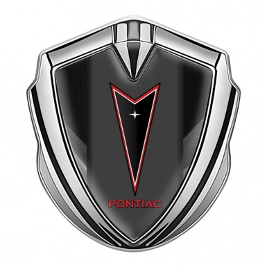 Pontiac Emblem Fender Badge Silver Light Dark Hex Red Outline Logo