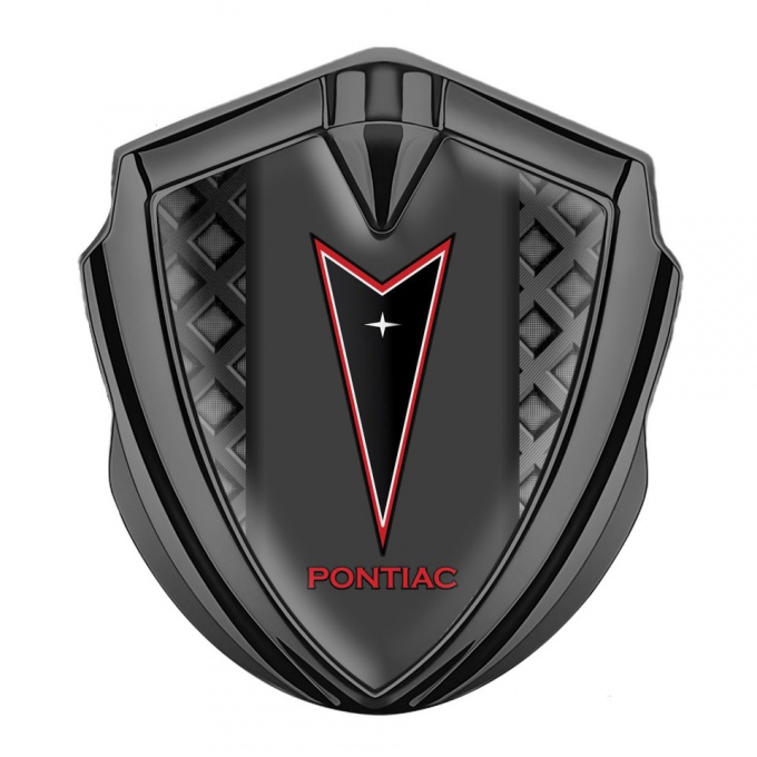 Pontiac Emblem Self Adhesive Graphite Dark Fence Red Outline Logo