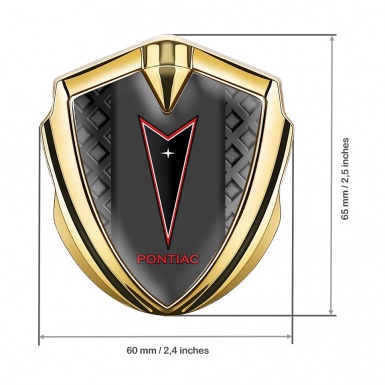 Pontiac Emblem Self Adhesive Gold Dark Fence Red Outline Logo