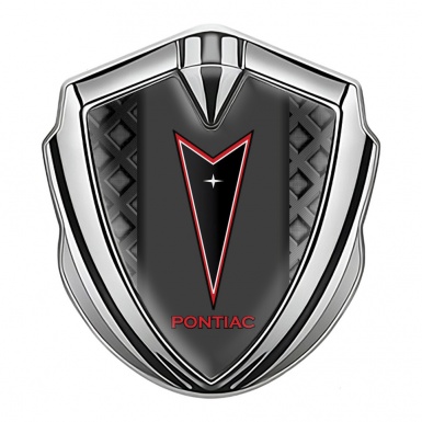 Pontiac Emblem Self Adhesive Silver Dark Fence Red Outline Logo