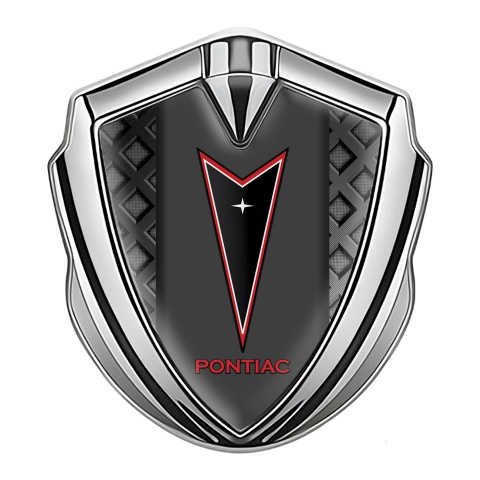Pontiac Emblem Self Adhesive Silver Dark Fence Red Outline Logo