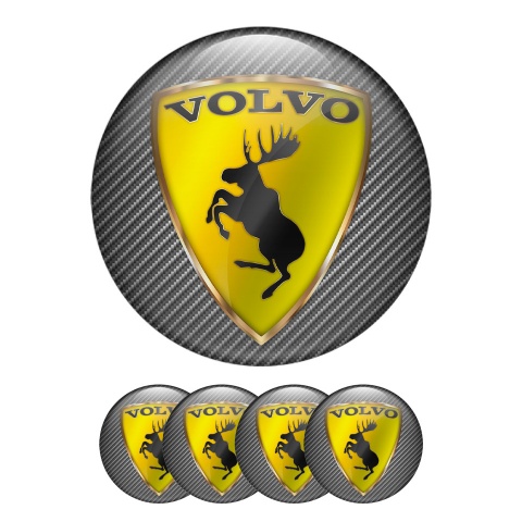 Volvo Moose Silicone Stickers Wheel Center Cap Carbon