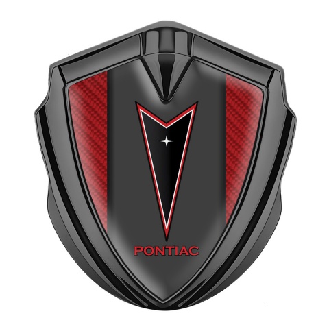 Pontiac Emblem Trunk Badge Graphite Red Carbon Classic Logo Design