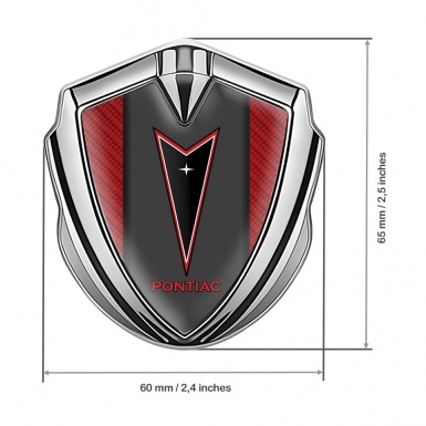 Pontiac Emblem Trunk Badge Silver Red Carbon Classic Logo Design