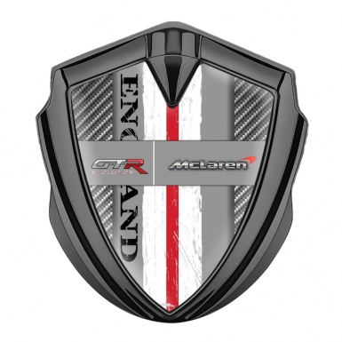 Mclaren GTR Emblem Ornament Graphite Light Carbon England Flag