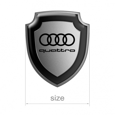 Audi Quattro Silicone Sticker Black Logo