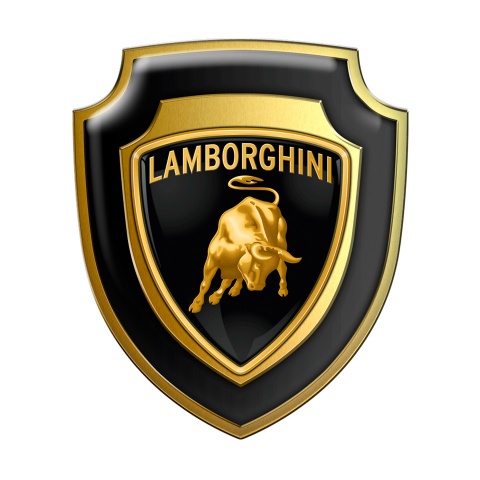 Lamborghini Silicone Emblem Gold Black Logo