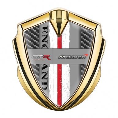 Mclaren GTR Emblem Car Badge Gold Dark Carbon England Motif